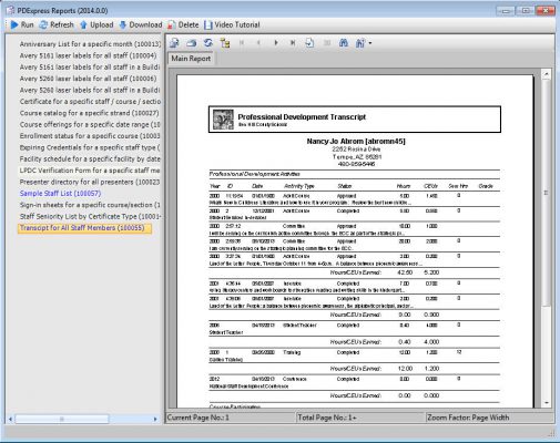 Learning Transcript